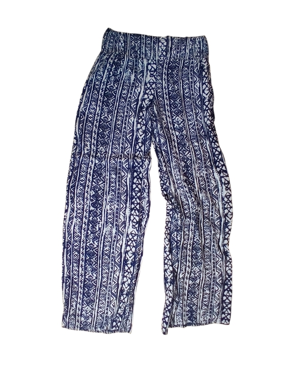 Anthropologie Pants - Anthropologie Boho Print Navy & White High Waist Pants